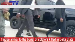 Breaking: Tinubu arrives at the cemetery for burial of soldiers killed in Delta State@herotvng