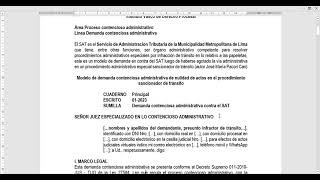 MODELO DE DEMANDA CONTENCIOSA ADMINISTRATIVA CONTRA EL SAT