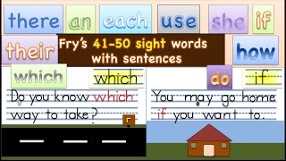 Sight Words | Sentences | Fry's 41-50 high frequency words