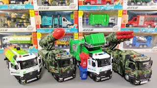 Metal Diecast Trucks Collection Of Sprinkler Tank Truck, Military Truck, Garbage Truck