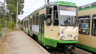 Straßenbahn Tatra KTNF6 Mitfahrt Bandenburg an der Havel Linie 1