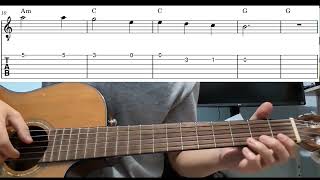 Scarborough Fair - Easy Beginner Guitar Tab With Playthrough Tutorial Lesson