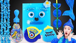 🧊Blue food dessert handmade Rope jelly Mukbang🧊파란색 음식 디저트 직접만든 로프젤리 먹방 JiniYum 지니얌