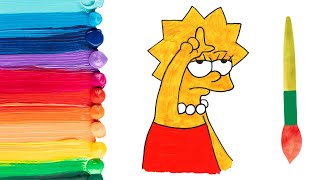 How to draw Lisa Marie Simpson 🌈 The Simpsons 😂 Drawing loser | Drawing for kids | Рисуем Симпсона