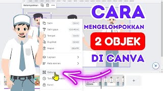 Cara menggabung 2 objek di canva - Mengelompokkan objek -