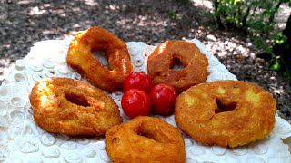 cook potato donuts in the forest