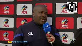 AmaTuks coach Tlisane Motaung after their 1⃣➖1⃣ draw against Richards Bay. #PromotionPlayoffs