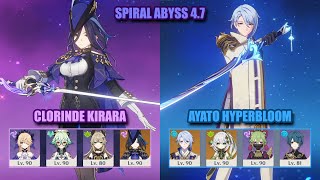 Clorinde Kirara Quicken & Ayato Hyperbloom | Spiral Abyss 4.7 | Genshin Impact