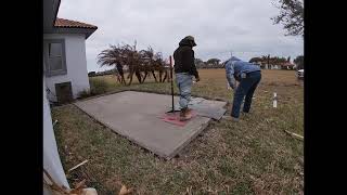 Stamped Concrete Pad. Time-Lapse Video