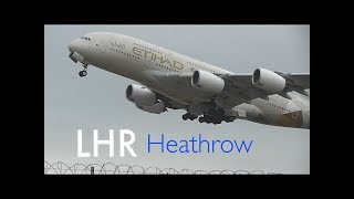 Cloudy Takeoffs Compilation RW27L, London Heathrow Incl. Liveries, 1st A35Ks. more...