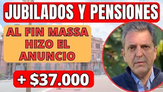 Massa anunció tres bonos de $37.000 para jubilados + Aumento de la minima a 💲124.000