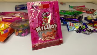 Million of candies unpacking Satisfying video asmr