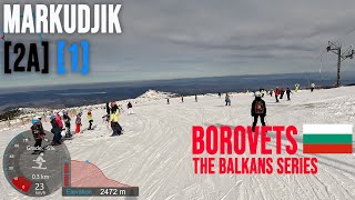 [4K] Skiing Borovets, Markudjik - Black Piste [2A] and Blue Piste [1], Bulgaria, GoPro Hero11