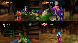 Banjo Tooie N64 All Minigames 4 player Netplay 60fps