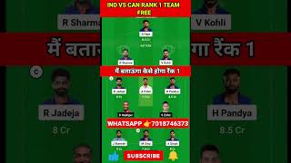 IND vs CAN Dream11 Prediction | IND vs CAN Dream11 Team | IND vs CAN Dream11 Team Prediction Today |