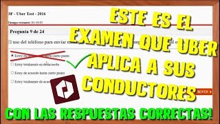 ESTE ES EL EXAMEN QUE UBER LES APLICA A SUS CONDUCTORES /// CON LAS RESPUESTAS CORRECTAS!!!