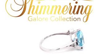 Stunning 14k White Gold Over Solid Sterling Silver Diamonds and 3.5ctw Trillion Cut Swiss Blue Topaz