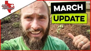 March Update 2018 | Property Walk and Garden Update | #EastTexasHomestead