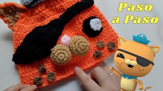 Como hacer un gorro de Octonautas Kwazii gato naranja CROCHET tejido paso a paso