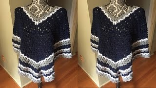 PONCHOS Y CHALINAS TEJIDOS A CROCHET Nº 07