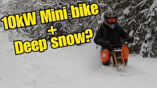 Can a 10kW electric mini bike survive in deep snow? || 72V QS90