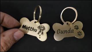 Dog Name Tags in Brass