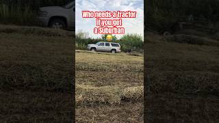 Raking Hay in a different Way… #hayseason #farming #canada #farm #newholland #suv #suburban