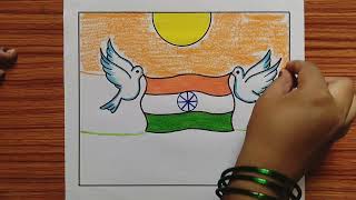 Easy Independence Day Drawing / How to Draw Independence Day Poster / 15 August Drawing Easy