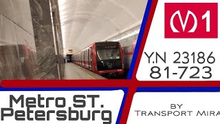 Metro St Petersburg. Line 1, train model 81-723, Y.N. 23186. (Video by Transport Mira)