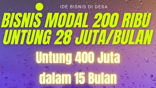 BISNIS SAMPINGAN MODAL 200 RIBU UNTUNG 28 JUTA l IDE BISNIS MODAL KECIL UNTUNG BESAR