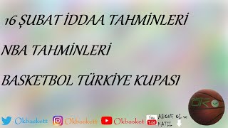 16 Şubat İddaa Tahminleri | NBA Tahminleri | Fenerbahçe Beko-Beşiktaş Emlakjet