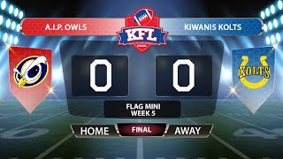 KFL U13 Mini Flag - AIP Owls vs Kiwanis Kolts