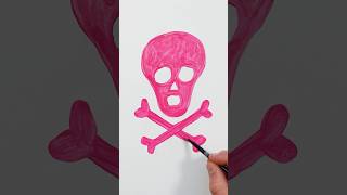 Skull ☠️ Painting! Art for Kids  #shorts #painting #art #viral