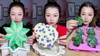 ASMR ICE EATING DELICIOUSCOLORED FROZEN ICE MUKBANG SOUNDS