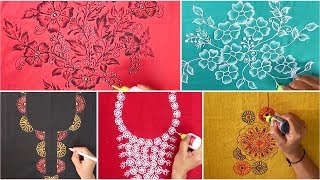 Liquid Embroidery Designs ( Part-3) for Kurtis / Saree / Blouses | Mirror & beads work Designs