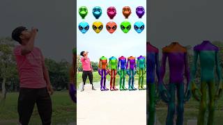 Colouring dancing alien vs me Caret head matching 😱 new magical game #trending #shots #comedy