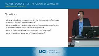 The Origin of Language - 19-4 - Steven Pinker 3 - Discussion