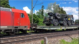 BR 185 mit Bundeswehrzug in Freilassing am 24.05.2024 - Smartphonevideo