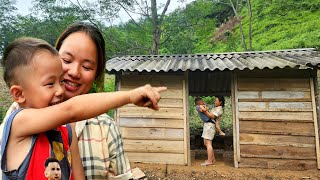 Single mother and son rebuild finished wooden house