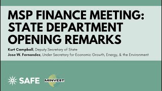 State Department Opening Remarks and Announcement, MSP Finance Meeting