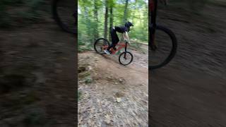 Crashed off the jump #downhillmtb #jump #fail #crash #mtb