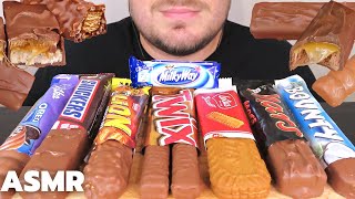 ASMR Chocolate Party Mukbang 🍫 ASMR Chocolate Candy Bars *Snickers, Twix, Mars, Milka, Lion, Bounty