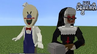 MCPE ICE SCREAM 8 ADDON | EVIL NUN and JOSEPH SULLIVAN PREVIEW