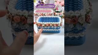 Craft ASMR pearls basket 🧺 #shortsviral #nanocraft #5minscraft #diycraft