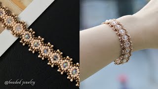 Elegant bracelet DIY. How to make beaded bracelet. Beaded jewelry