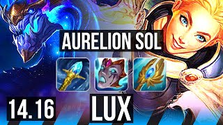 AURELION SOL vs LUX (MID) | 13/0/7, Legendary | NA Master | 14.16