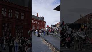 🏴󠁧󠁢󠁷󠁬󠁳󠁿CARDIFF. VIGIL DISRUPTED BY PRO PALESTINE MOB