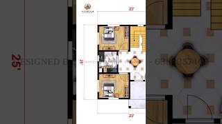 23' by 25' house plan | 23×25 home plan | 2 bedroom budget house #houseplan #viralvideo #shorts