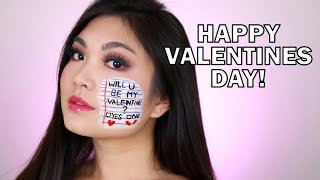 WILL U BE MY VALENTINE? CLASS NOTE MAKEUP TUTORIAL