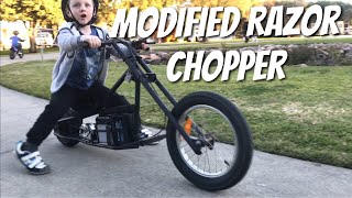 Modified Power Wheels Australia.Razor mini Chopper Modified